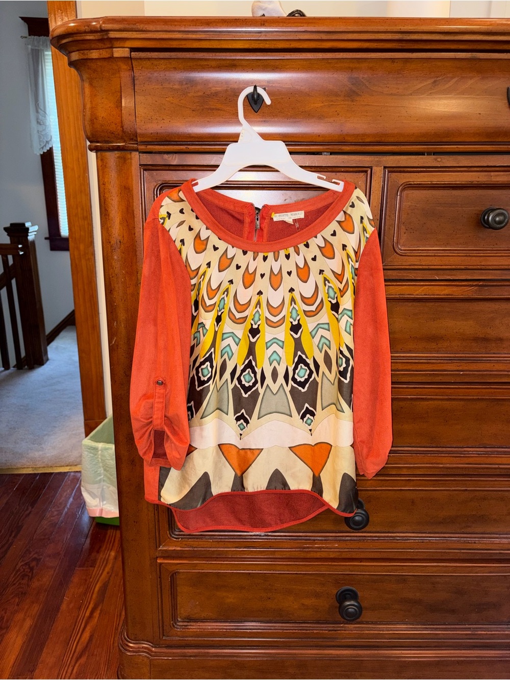 Alberto Makali Medium Boho Geometric Print Blouse